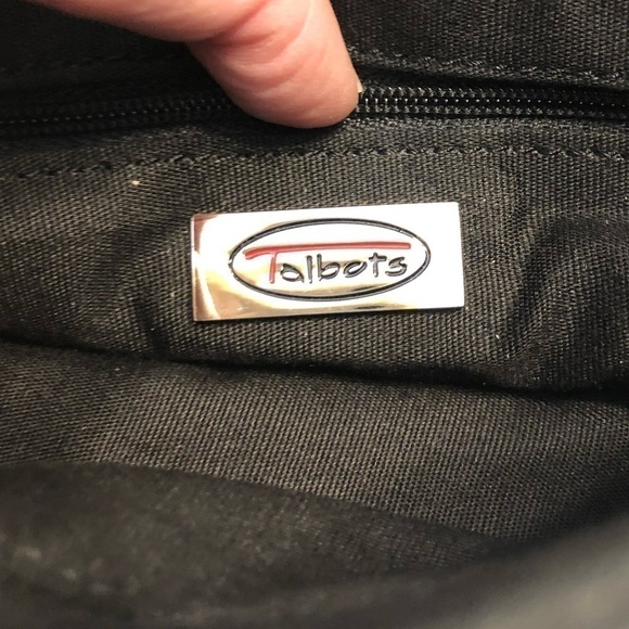 TALBOTS Black Bag With Cream Needlpoint and Adorned with Beautiful Blue Beeding - Picture 8 of 12